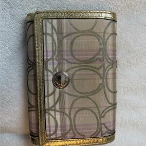 Coach Metallic Gold and Beige Wallet